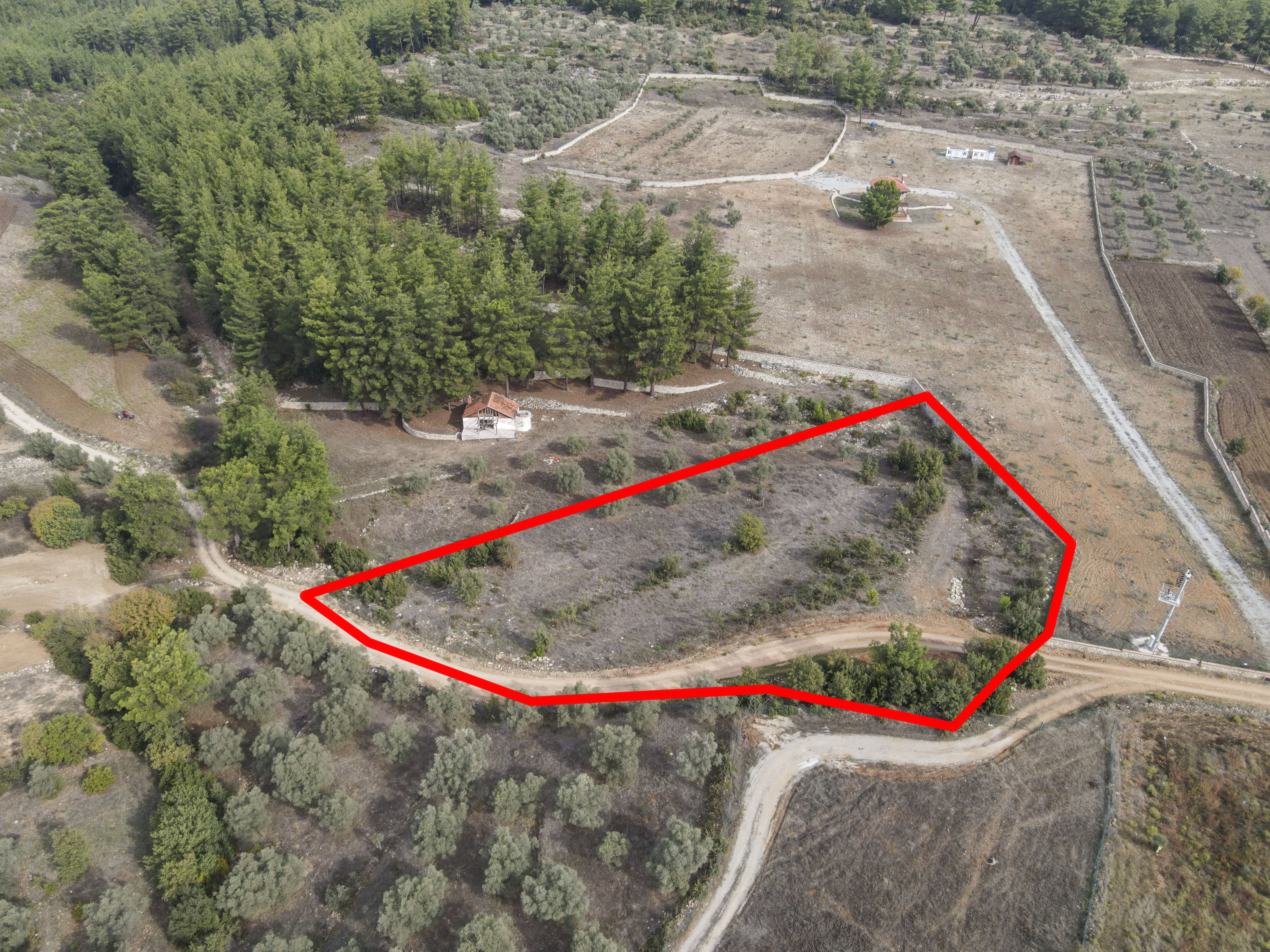 5,181 m² plot of land for sale in Karacahisar, Milas, Muğla, located directly on the road.